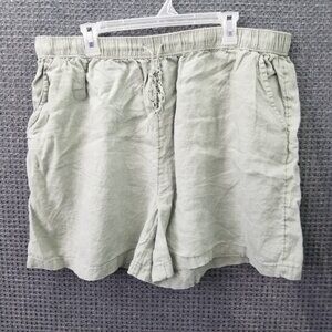 Tahari Green 100% Linen Shorts Women's 2X